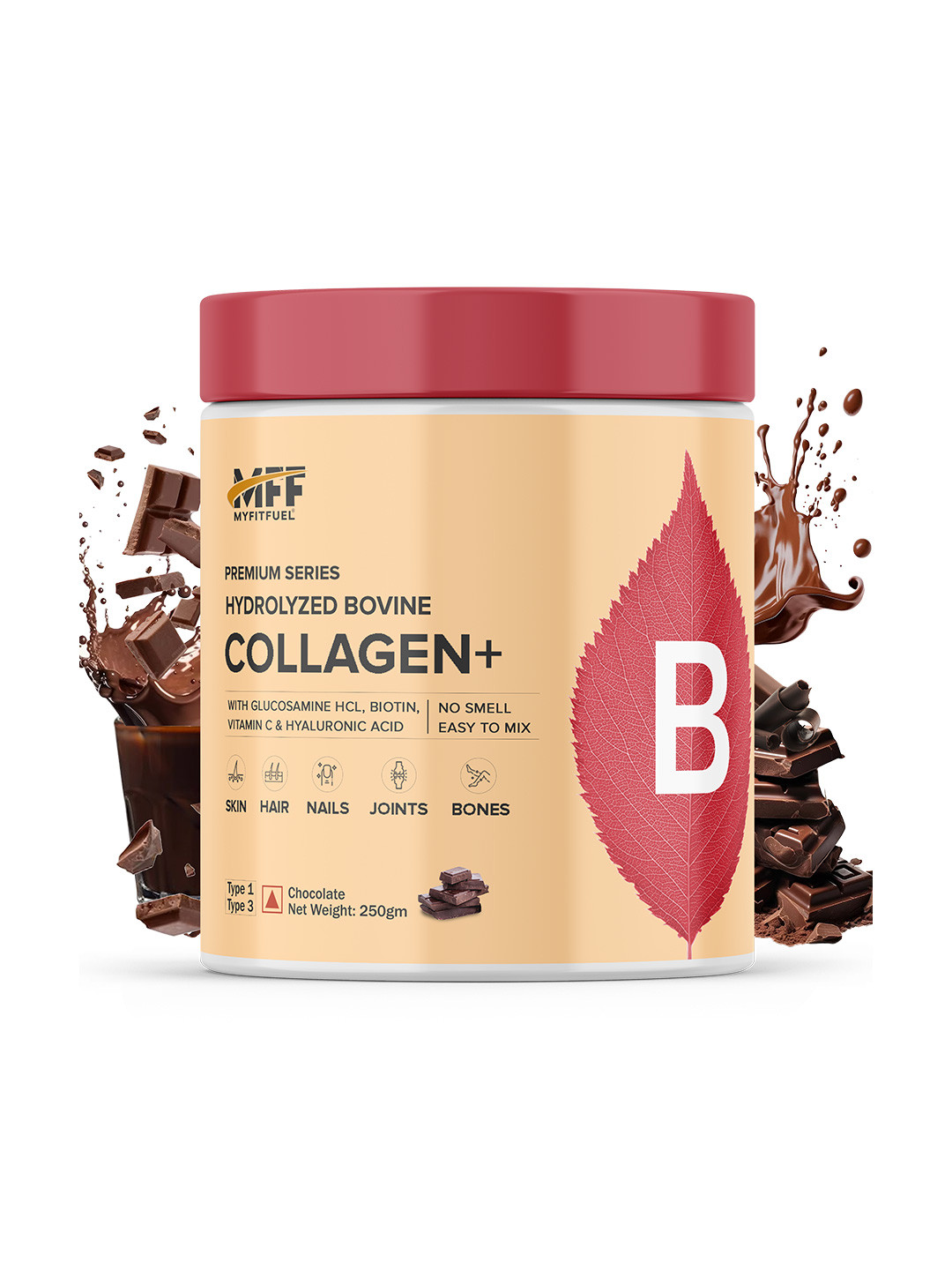 MyFitFuel Premium Series Hydrolyzed Bovine Collagen+ - 250g - Chocolate