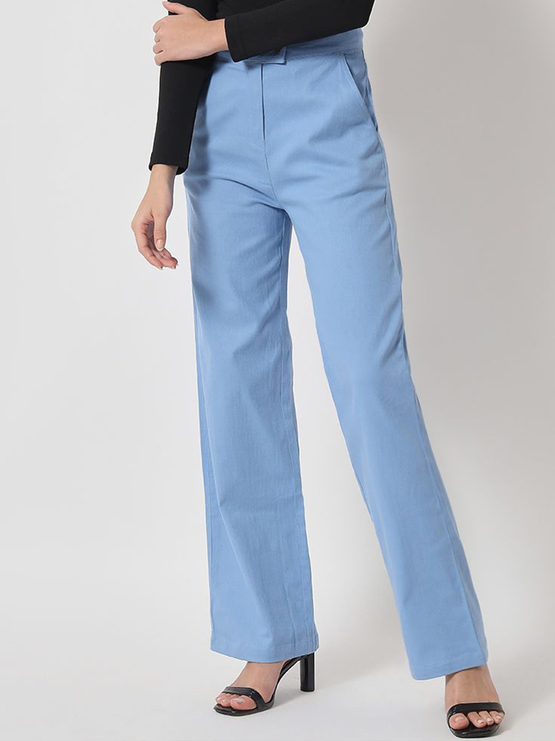 R.Code by The Roadster Life Co. Women Flared High-Rise Cotton Non Stretchable Jeans