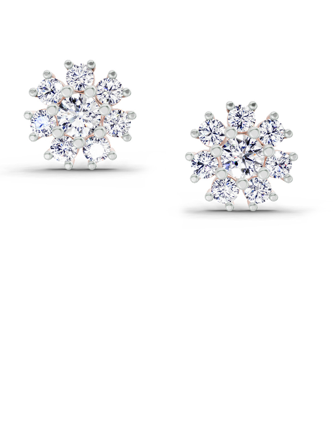 Sparkles 14KT Rose Gold Earrings With 2.89 Carat Lab Grown Diamonds- 3.14 g
