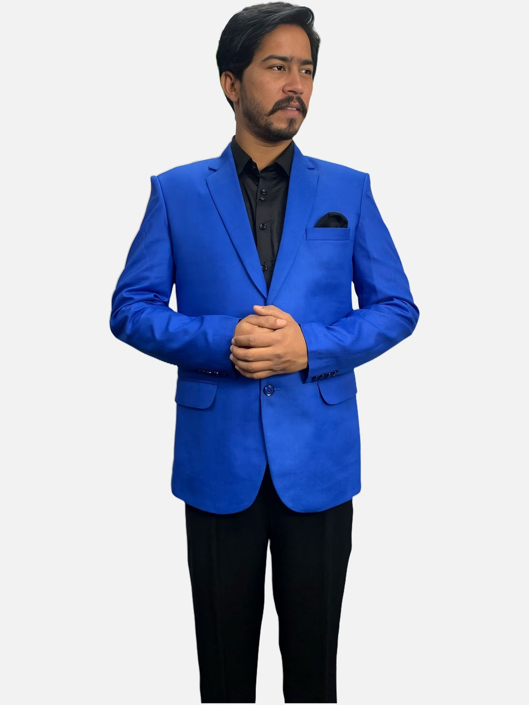 GARGIAN Master Cut Men Blue Polyviscose Blazer