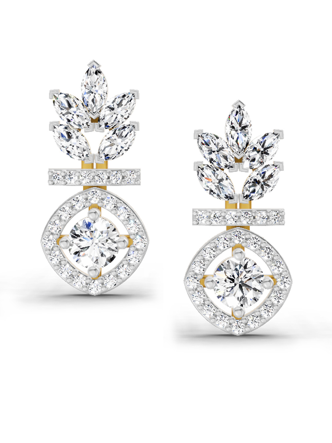 Sparkles 14KT Gold Earrings With 1.26 Carat Lab Grown Diamonds- 3.14 g