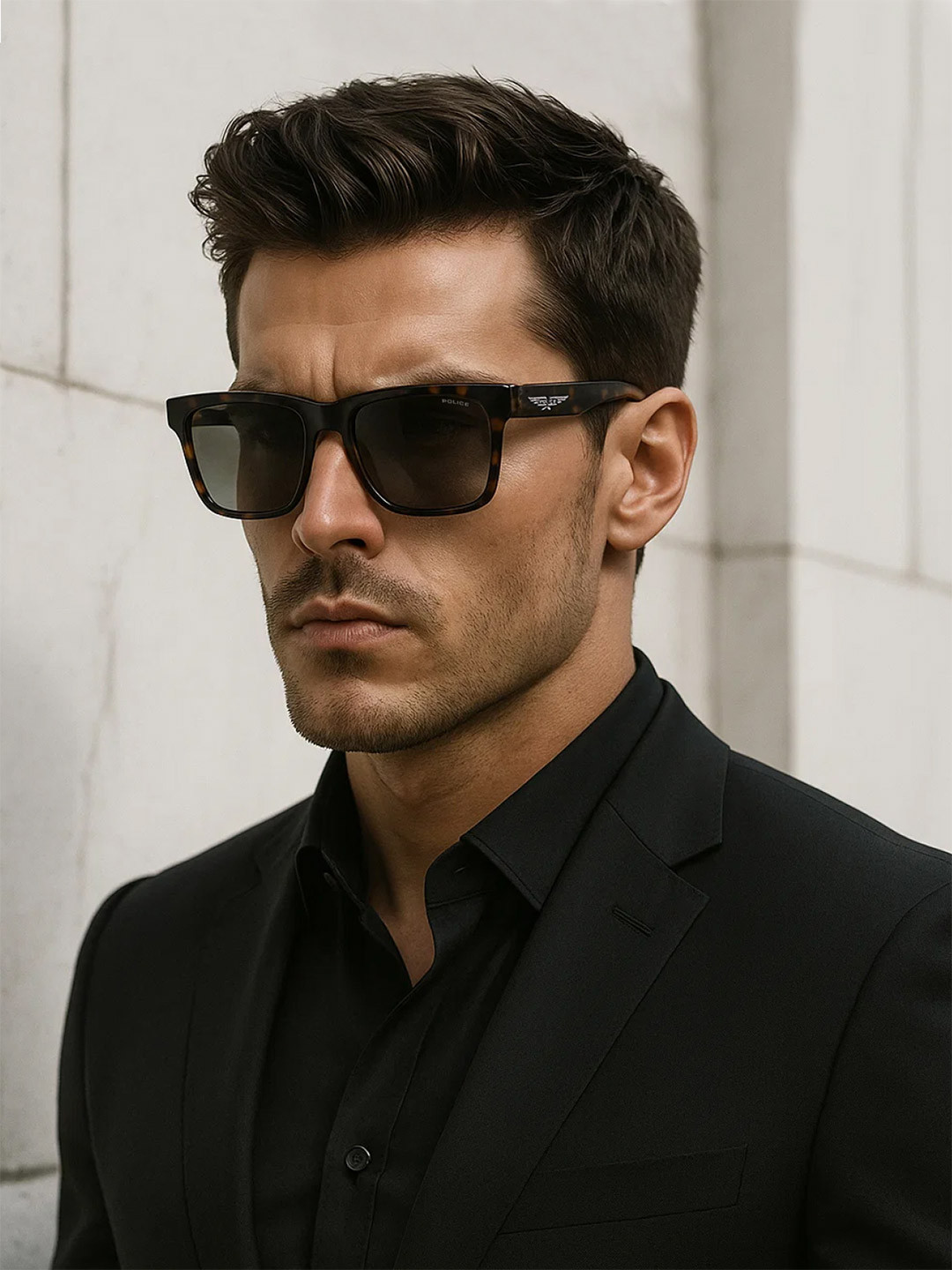 Police Unisex Square Sunglasses with UV Protected Lens SPLP58K57741PSG