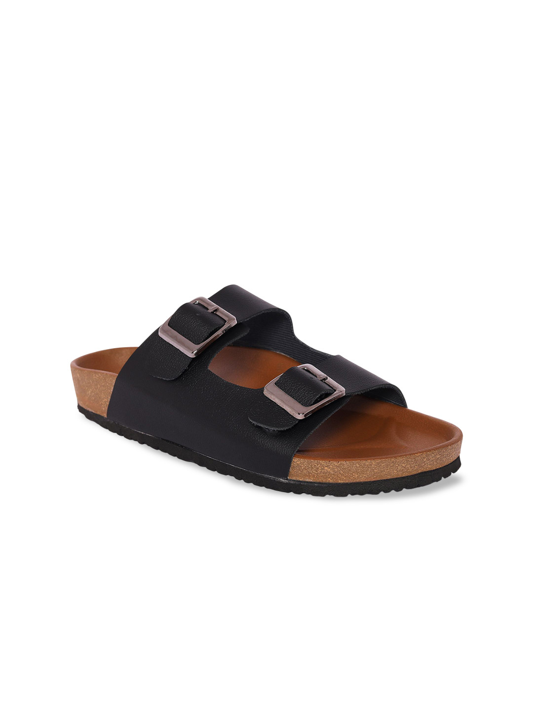 ASHO WITH FASHION MADE GLOBAL Women Double Strap Open Toe Flats with Buckles