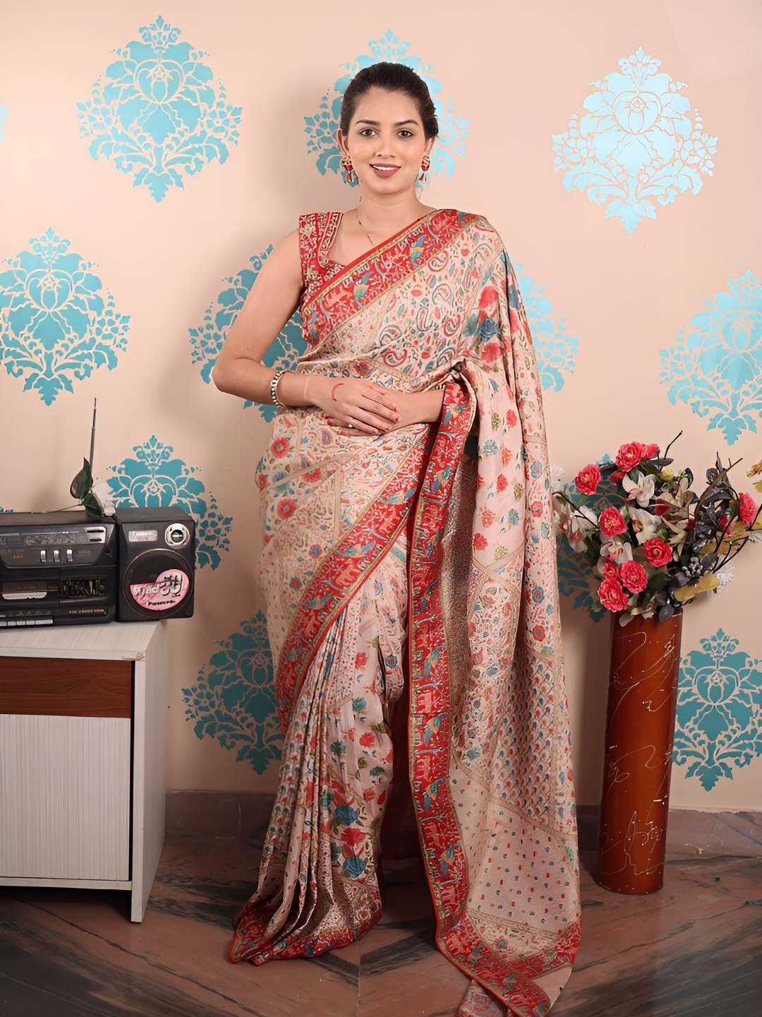 Royal Rajgharana Saree Ethnic Motifs Zari Pashmina Paithani Sarees
