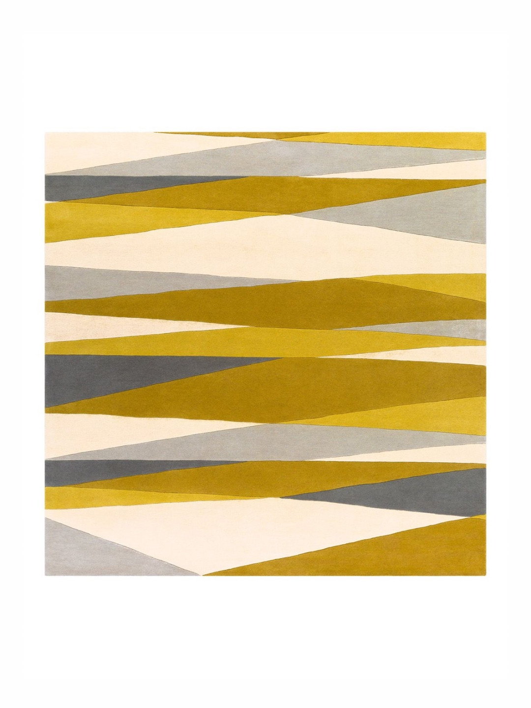 Surya Living Mustard And Beige Abstract Woollen Anti-Skid Carpet