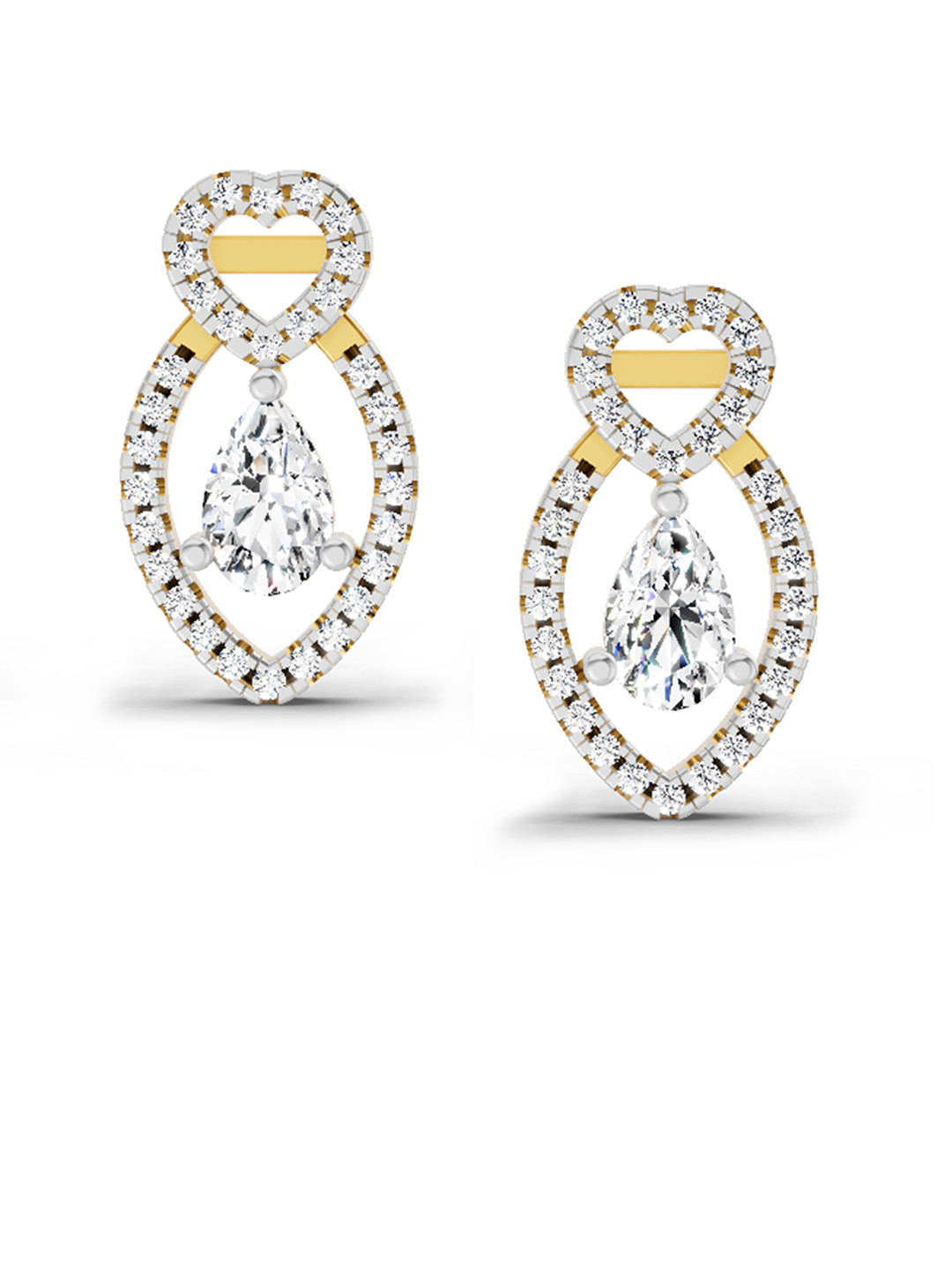 Sparkles 14K Yellow Gold Lab Grown Diamond 1.45 Carat Emerald Shape Diamond Stud Earrings