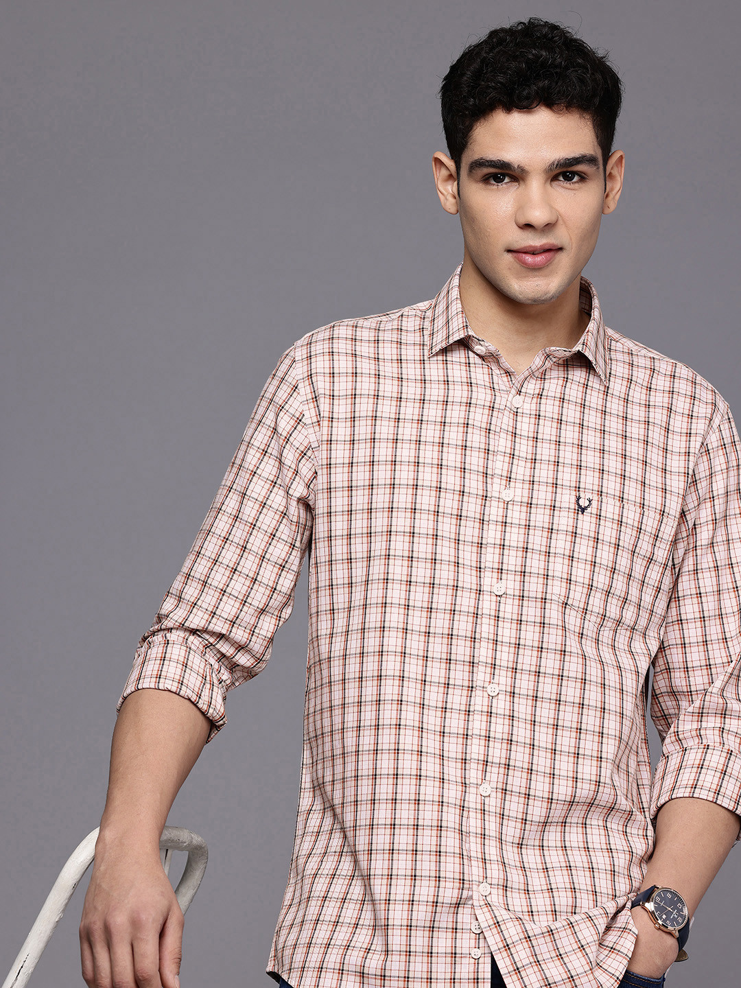 Allen Solly Checked Pure Cotton Classic Fit Casual Shirt