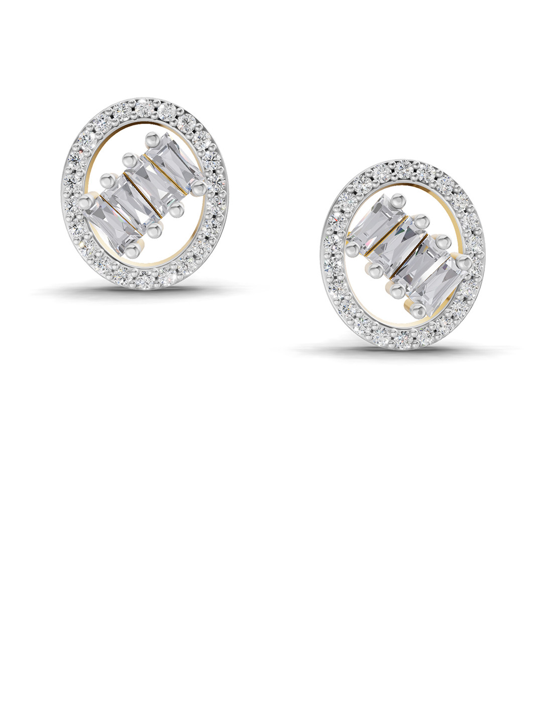 Sparkles 14K Yellow Gold Lab Grown Diamond  0.47 Carat Round Diamond Cluster Earrings