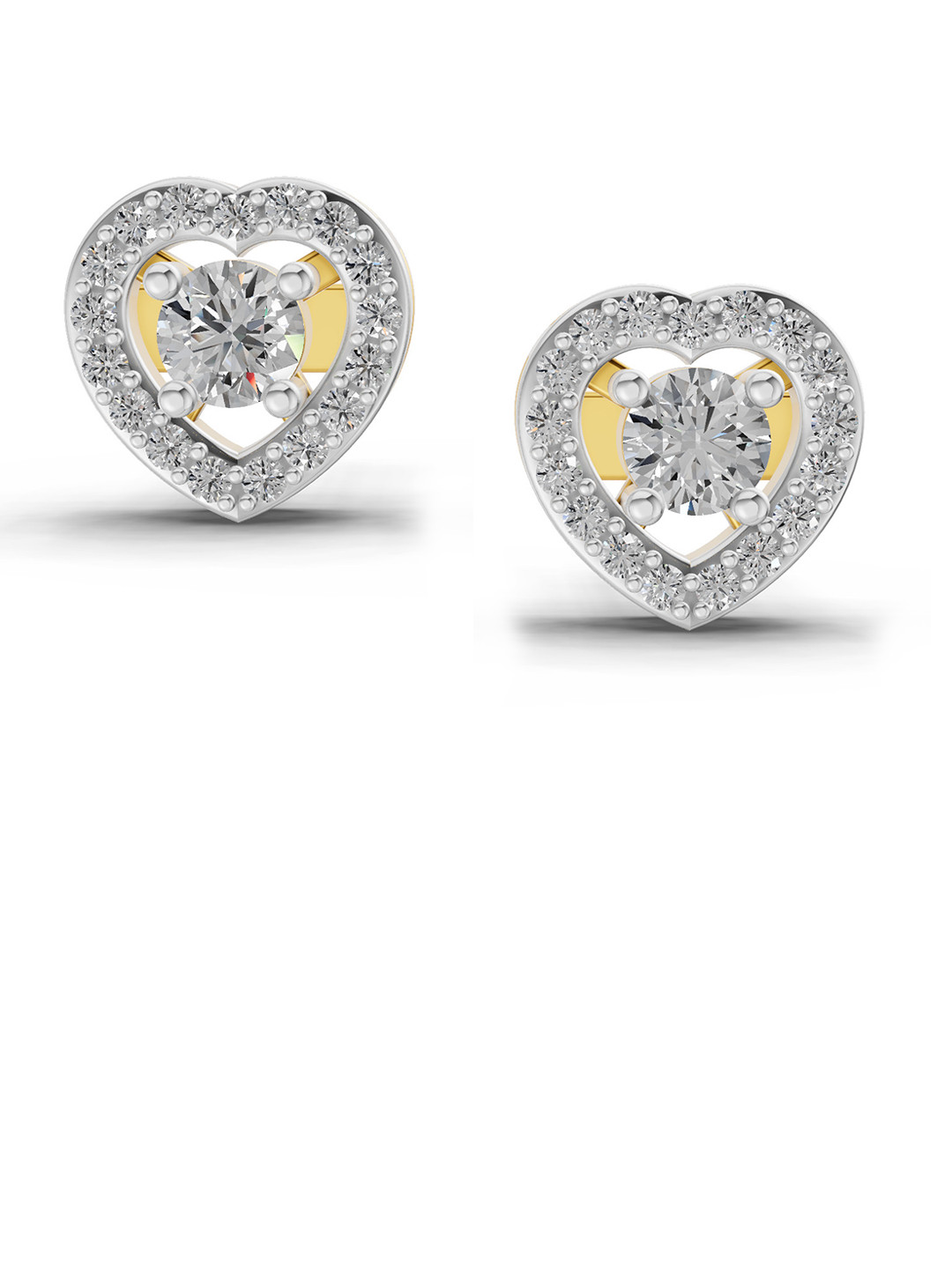 Sparkles 14K Yellow Gold Lab Grown Diamond 0.58 Carat Halo Diamond Earrings