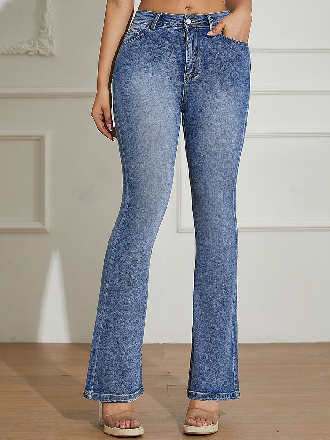 JC Mode Women Bootcut Low-Rise Denim Jeans