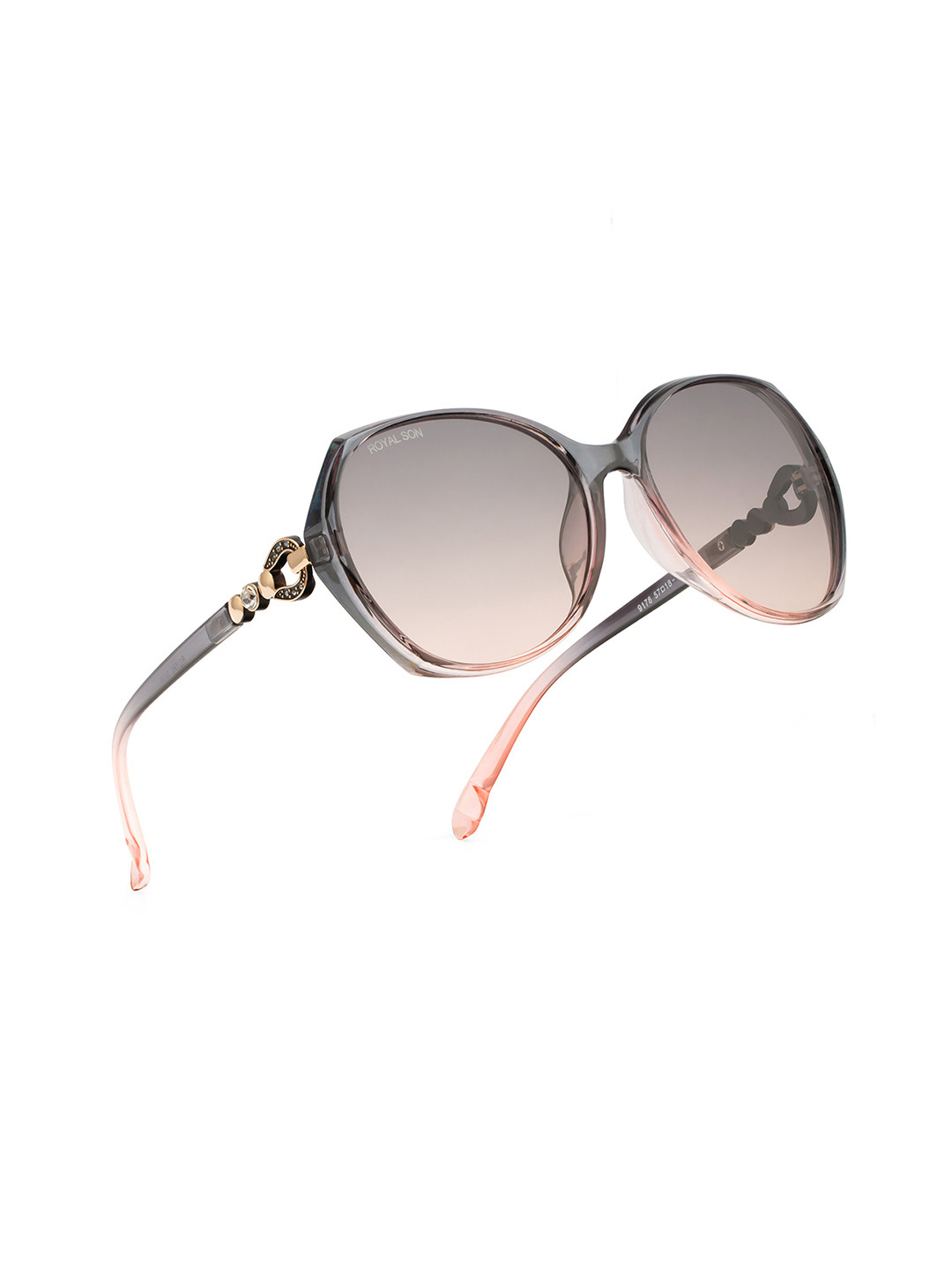 ROYAL SON Women Grey Lens & Pink Butterfly UV Protected Sunglasses CHIWM00116-C3