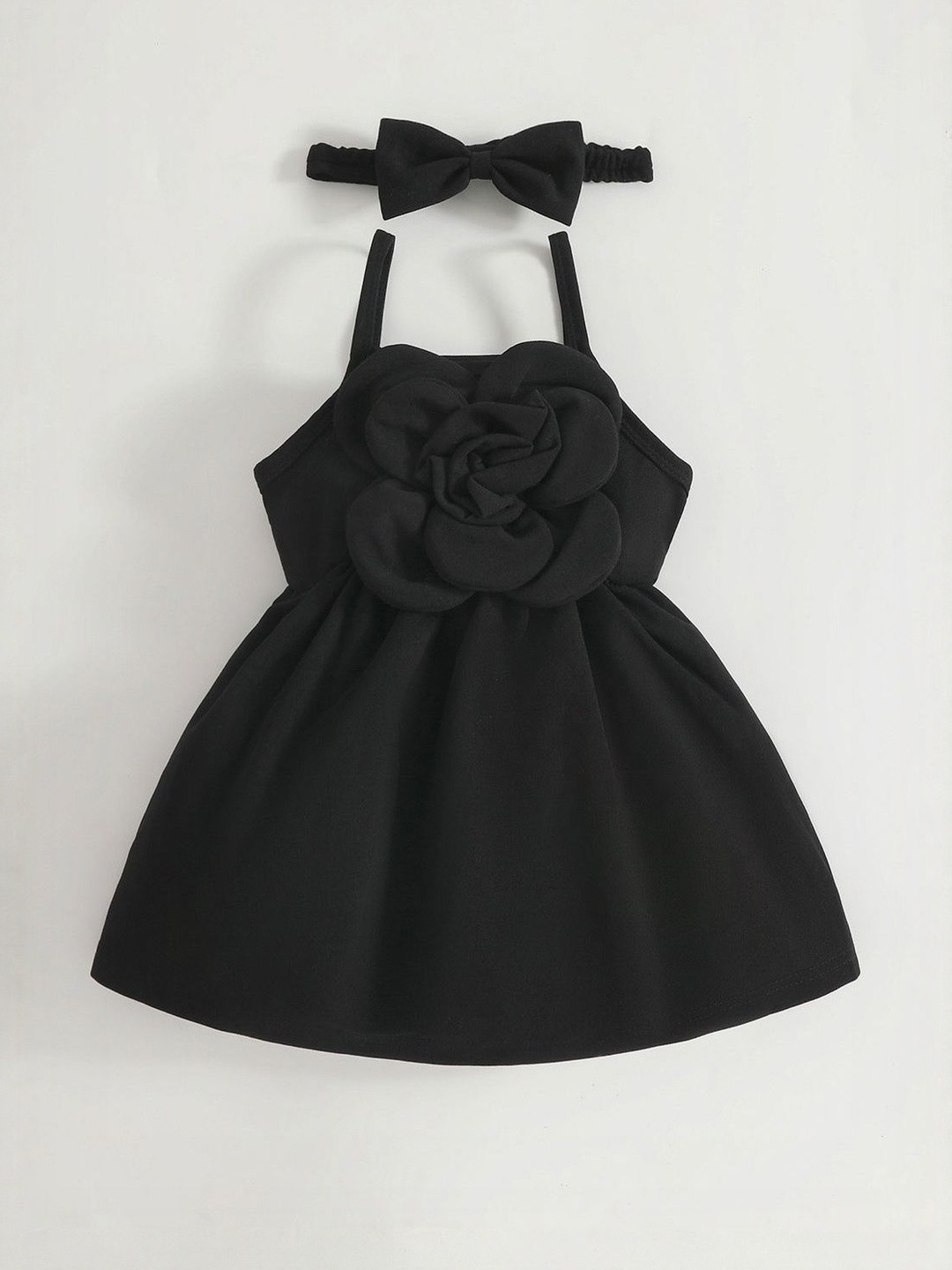 Floral Applique Strappy Casual Dress