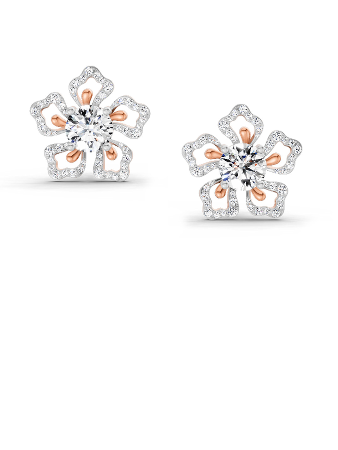 Sparkles 14KT Rose Gold Earrings With 2.66 Carat Lab Grown Diamonds- 6.97 g
