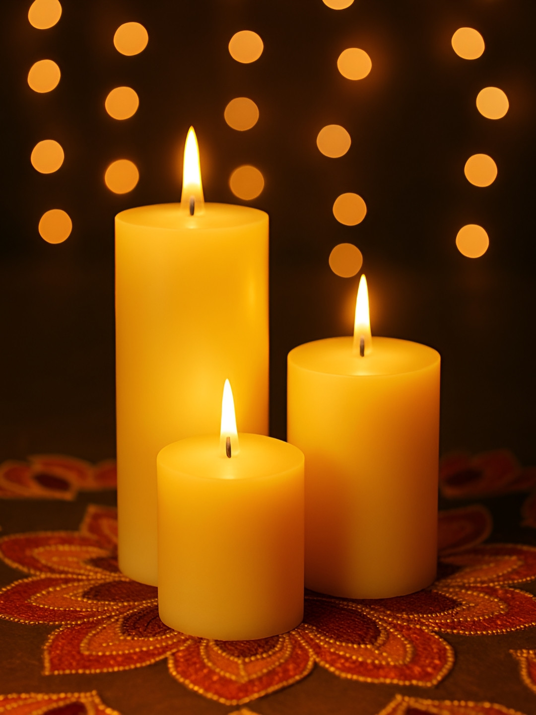 Homesake Yellow 3 Pieces Pillar Candles