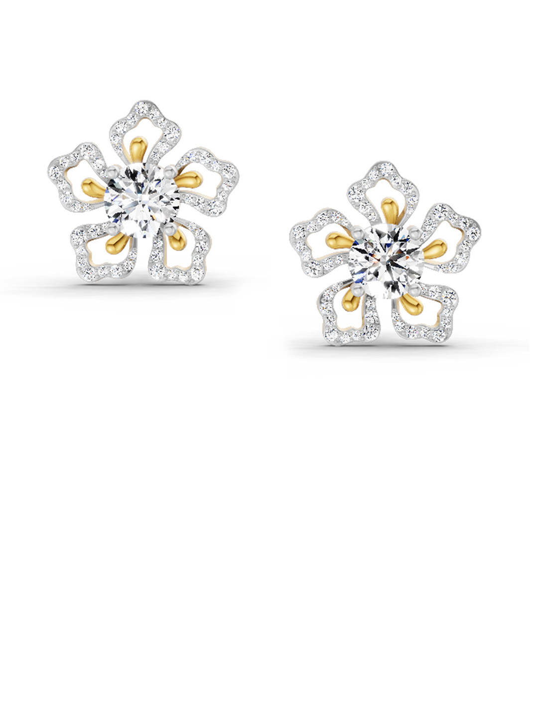 Sparkles 14KT Gold Earrings With 2.66 Carat Lab Grown Diamonds- 6.97 g
