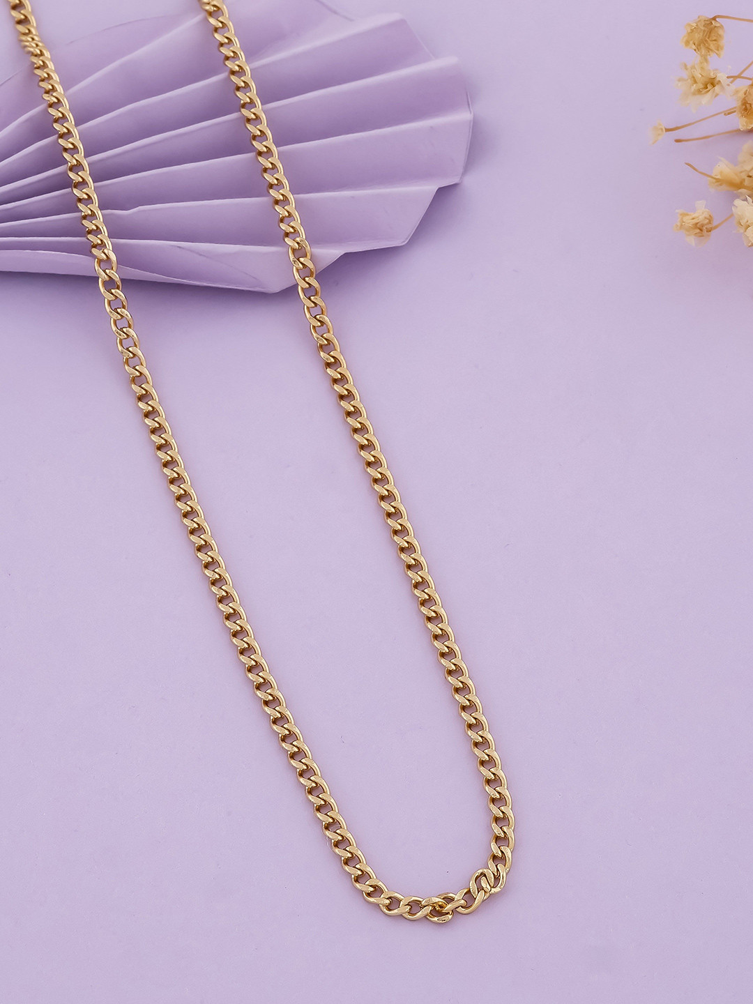 QUERALT Stainless Steel Brass-Plated Link  Minimal Chain