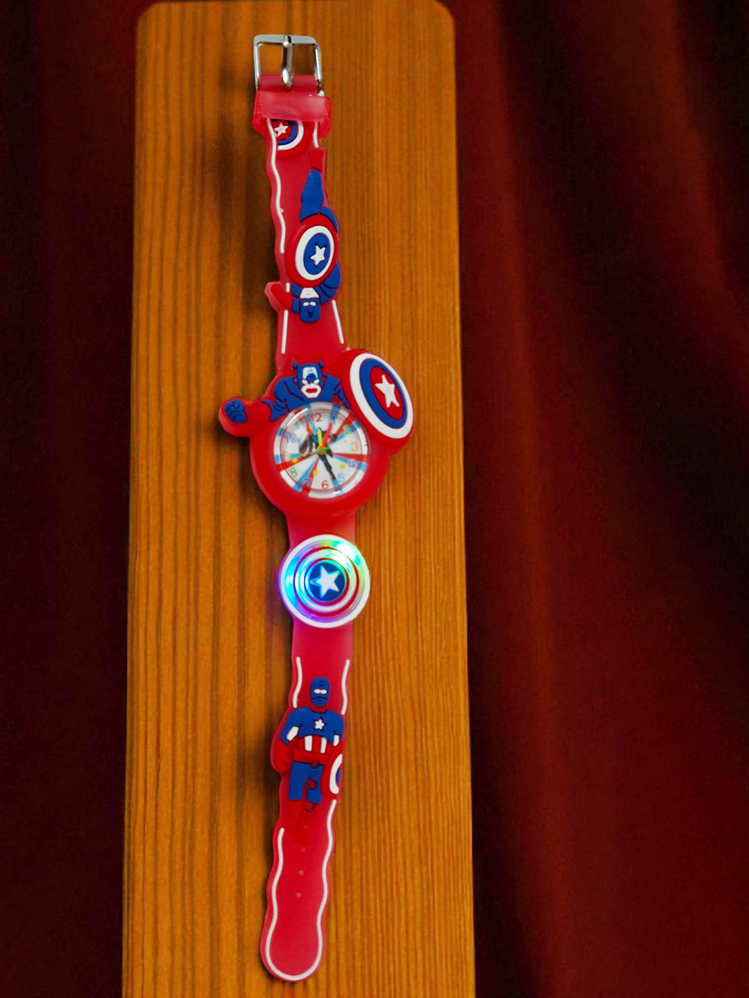 V.R.ENTERPRISES Kids Captain America Led Light 3D Cartoon Analog Watch WT 2504