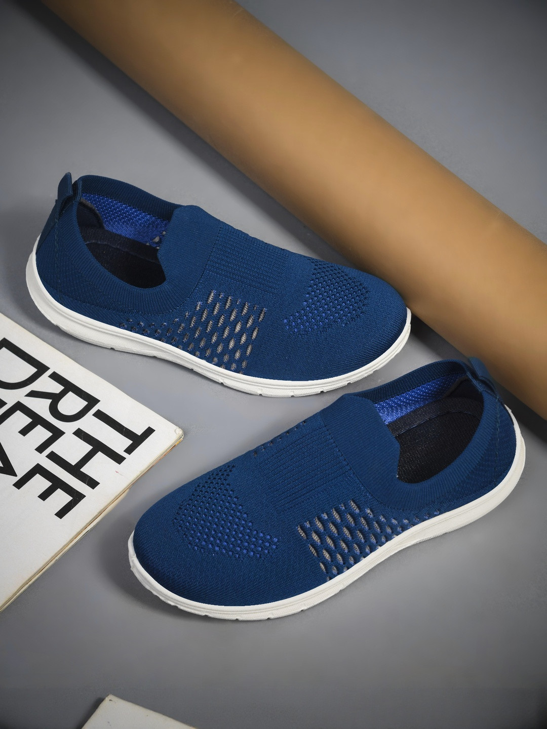 PU-PINE Kids Boys Blue Slip-On Sneakers