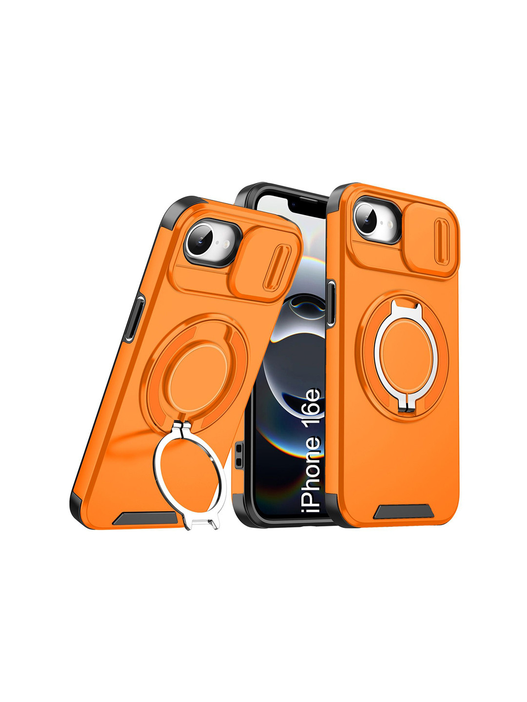 Luxury Kase Shockproof Apple iPhone 16e Magnetic Back Case With Slide Camera Cover