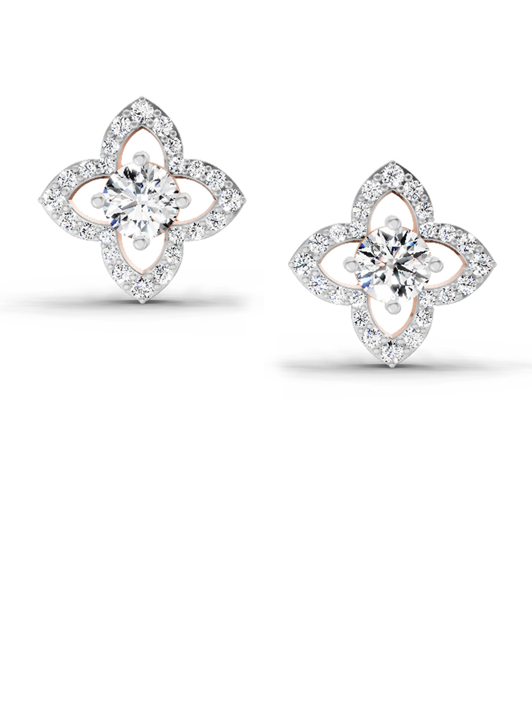 Sparkles 14KT Rose Gold Earrings With 1.41 Carat Lab Grown Diamonds- 3.23 g