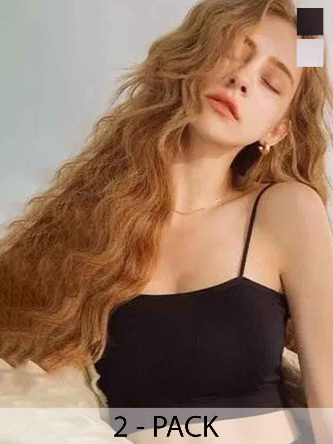 MIXFIT Pack Of 2 Casual Solid Crop Bralette Tops