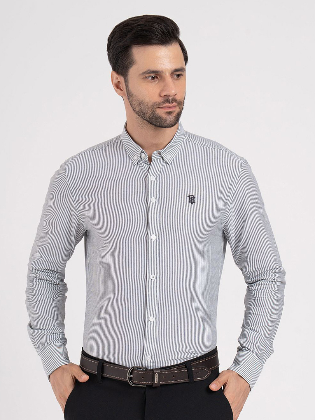 Red Tape Essential Men Regular Fit Vertical Striped Pure Cotton Formal Shirt