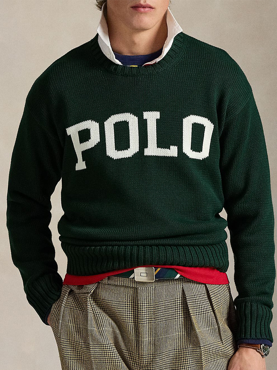 Polo Ralph Lauren Men Green Printed Sweater Vest