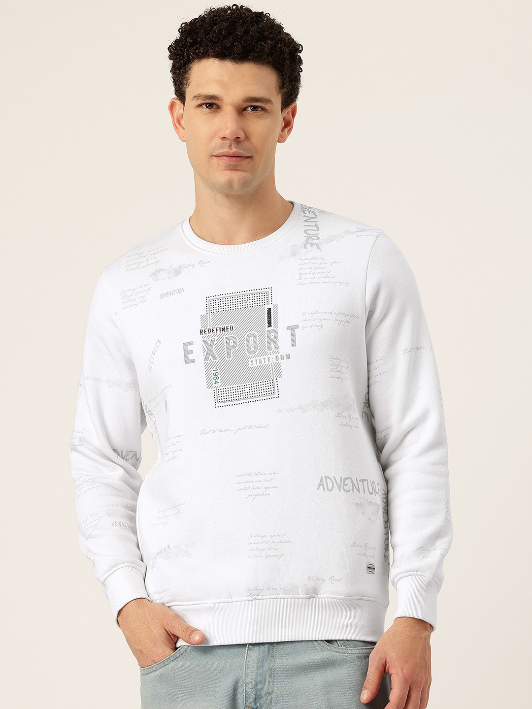Monte Carlo Typography Printed Sweatshirt with Inner Fleece
