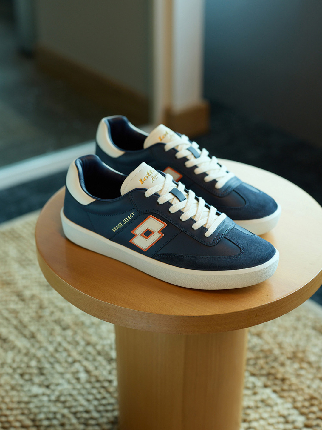 Lotto Men Brasil Select OG Navy Leather Sneakers