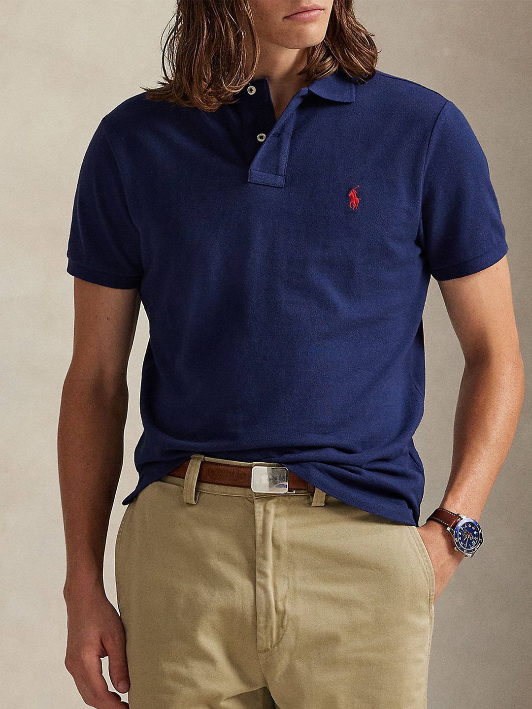 Polo Ralph Lauren The Iconic Mesh Polo Collar Pure Cotton T-Shirt