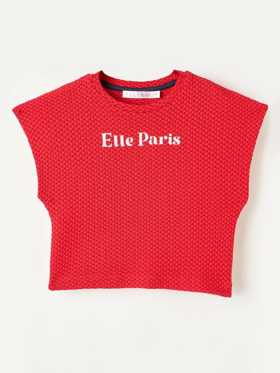 ELLE Girls Brand Logo Printed Regular Fit Crop T-shirt