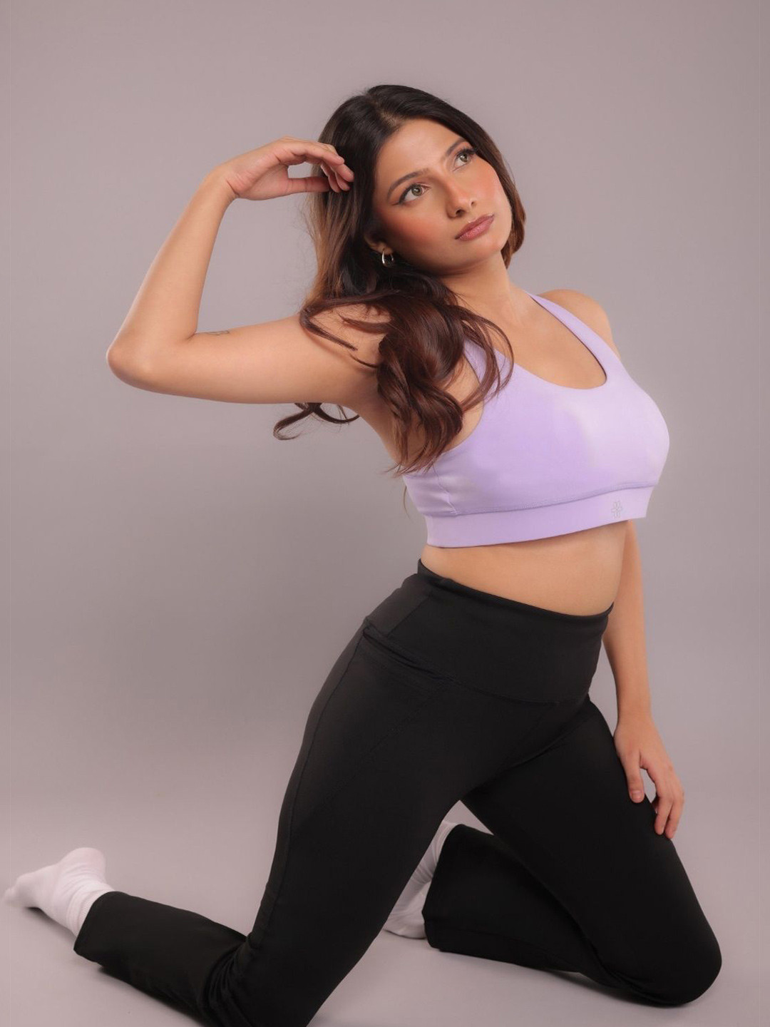 RiACTIVE T-Criss Cross Lilac Sports Bra