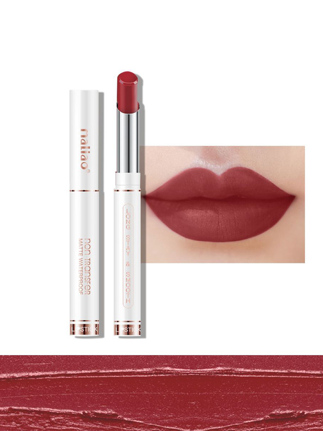 Maliao Non-Transfer Matte Finish Long Lasting & Smooth Lipstick-3.8g-Chill Maroon 111