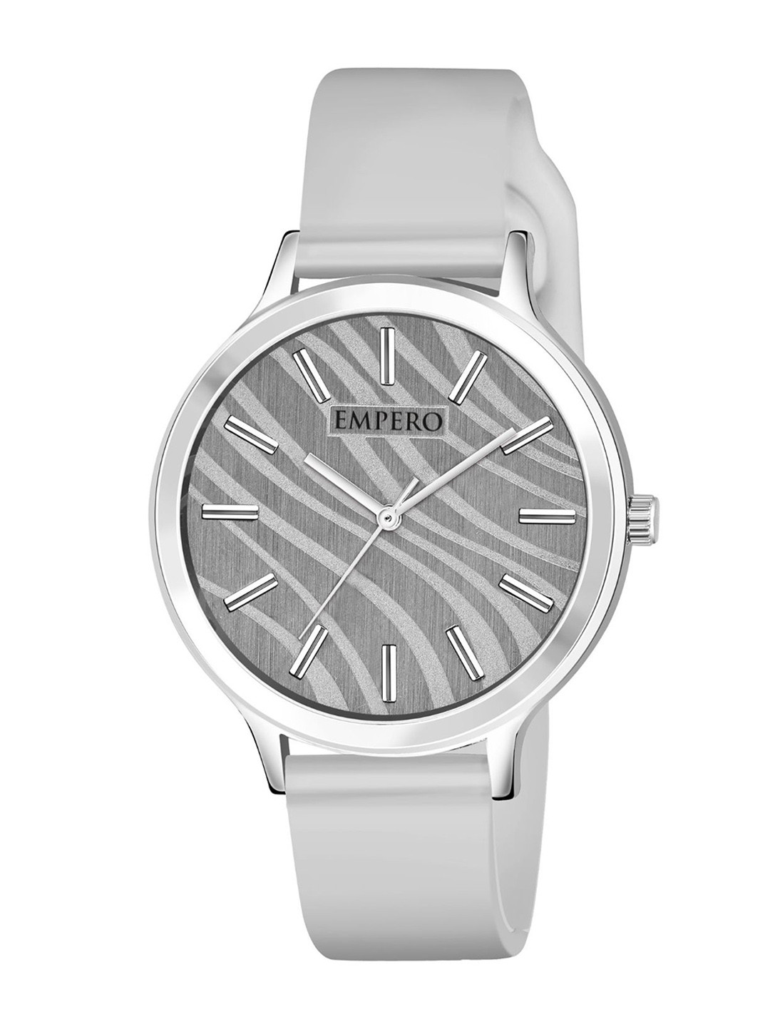 EMPERO Women Brass Printed Dial & Straps Analogue Watch EAB68 Grey Silicone