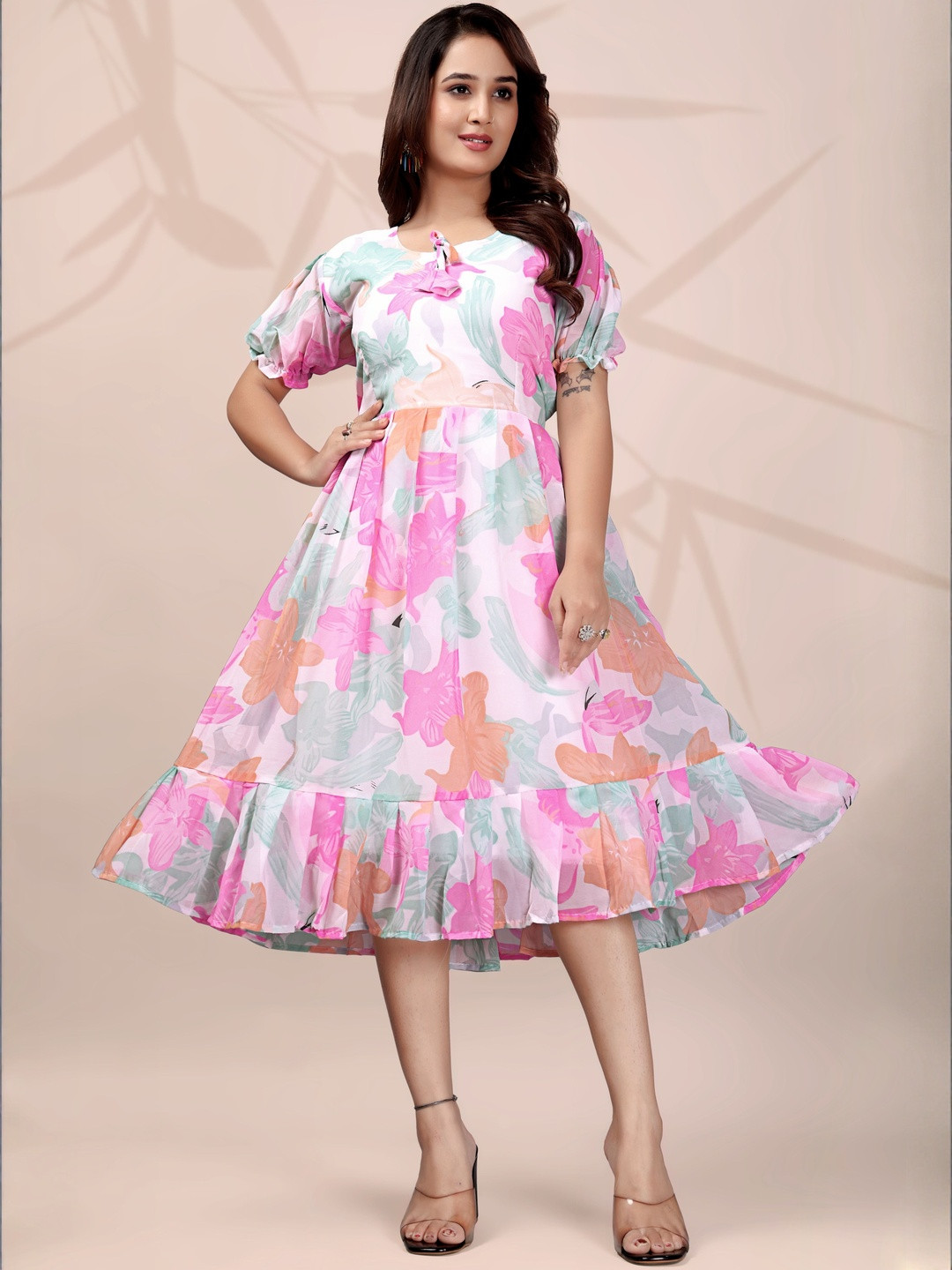 Nautiful Women Georgette Fit & Flare Dresses