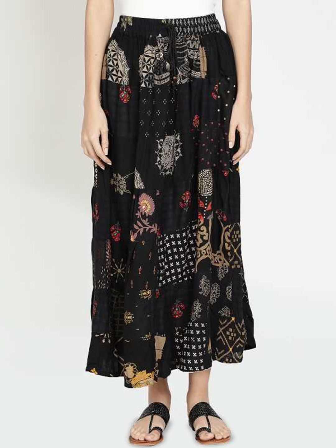 GIANNA Printed Flared Midi Skirts