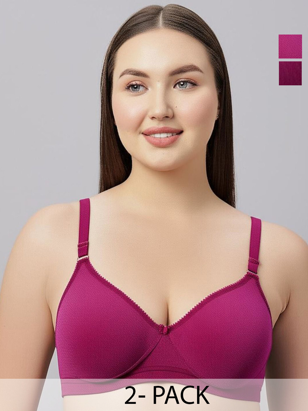 KAVYA Pack of 2 T-shirt Non Wired Non Padded Full Coverage Daily Wear Cooling Bra