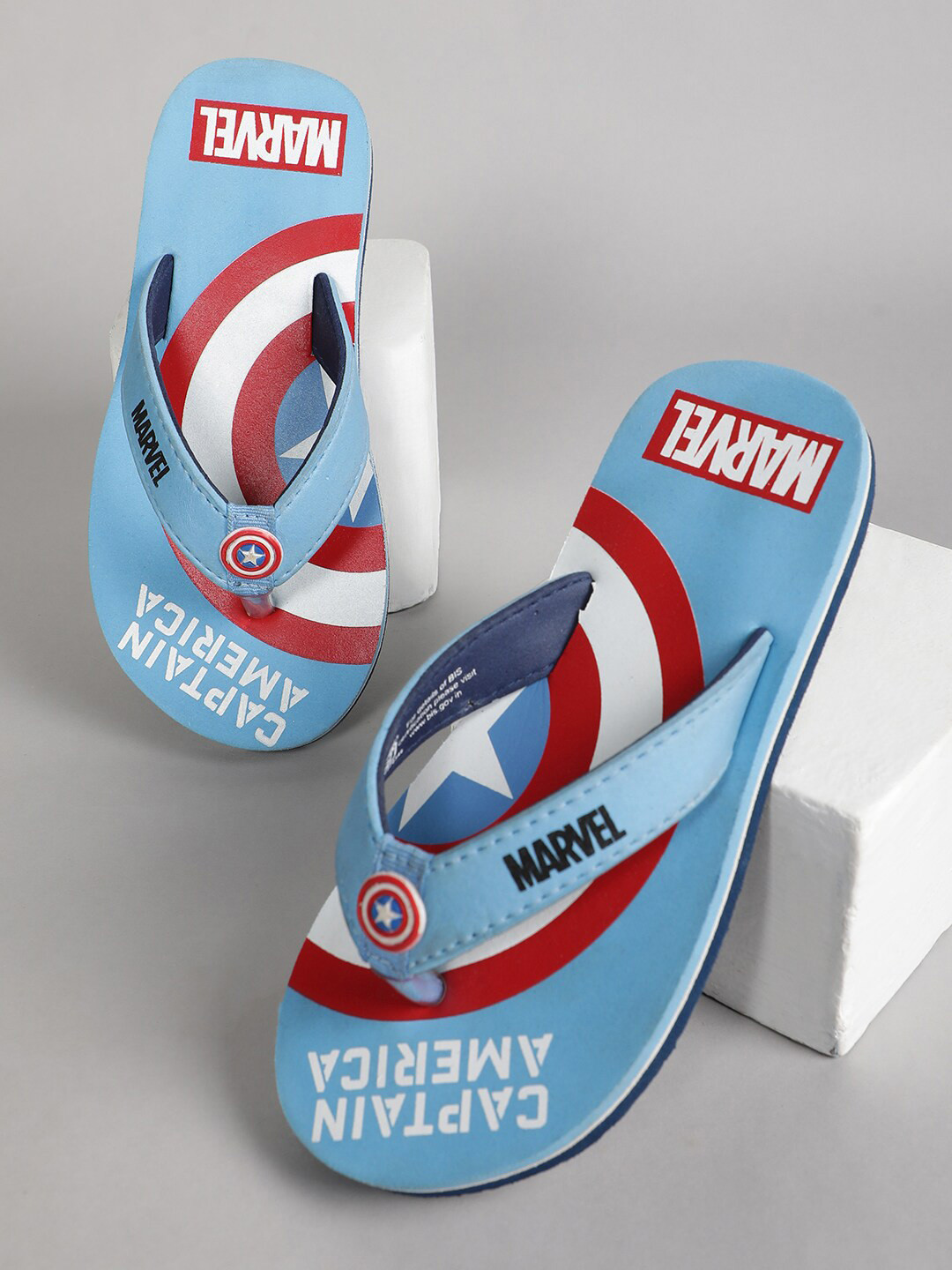 Kids Ville Boys Captain America Printed Thong Flip Flops