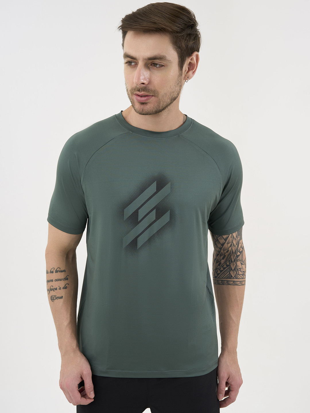 DCYPHR Geometric Printed Raglan Sleeves T-shirt