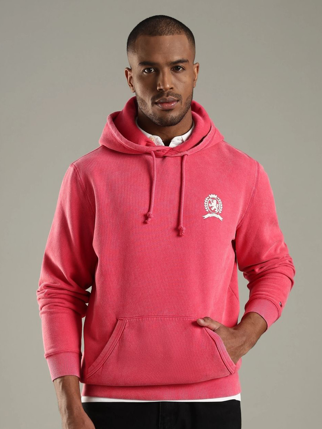 Tommy Hilfiger Men Long Sleeves Hooded Cotton Pullover Sweatshirt