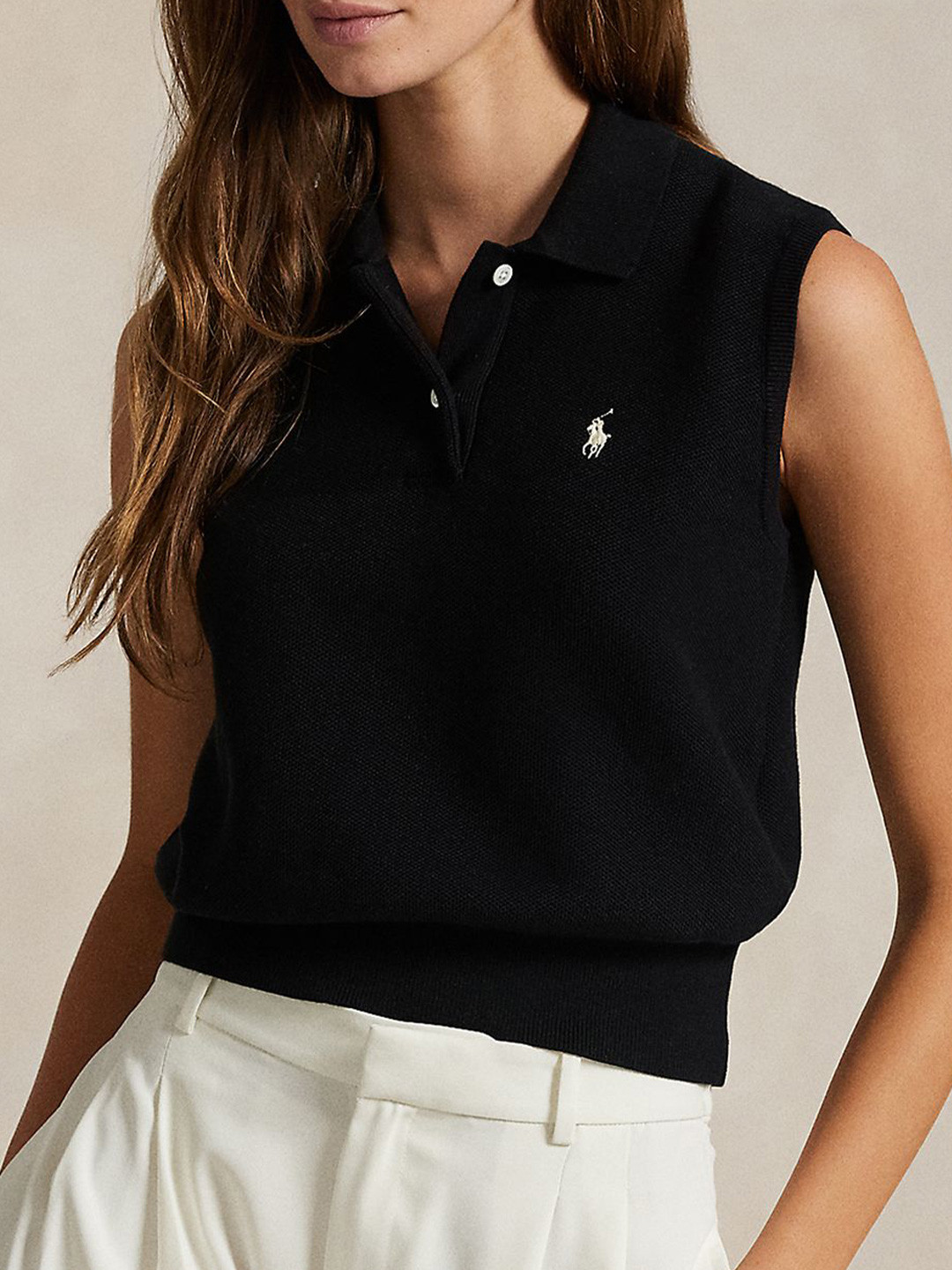 Polo Ralph Lauren Women Shirt Collar Sweater Vest