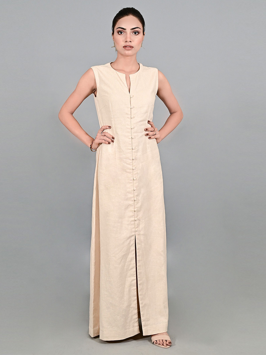 THE BEHRUZ THEORY Round Neck Maxi Dress