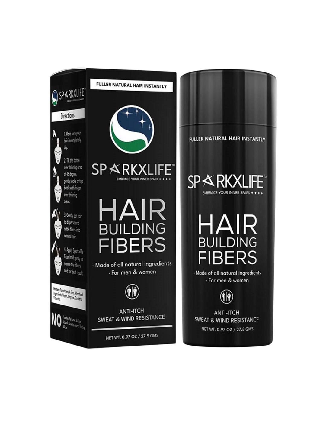 SPARKXLIFE Long Lasting Hair Building Fibers - 27.5 g - White