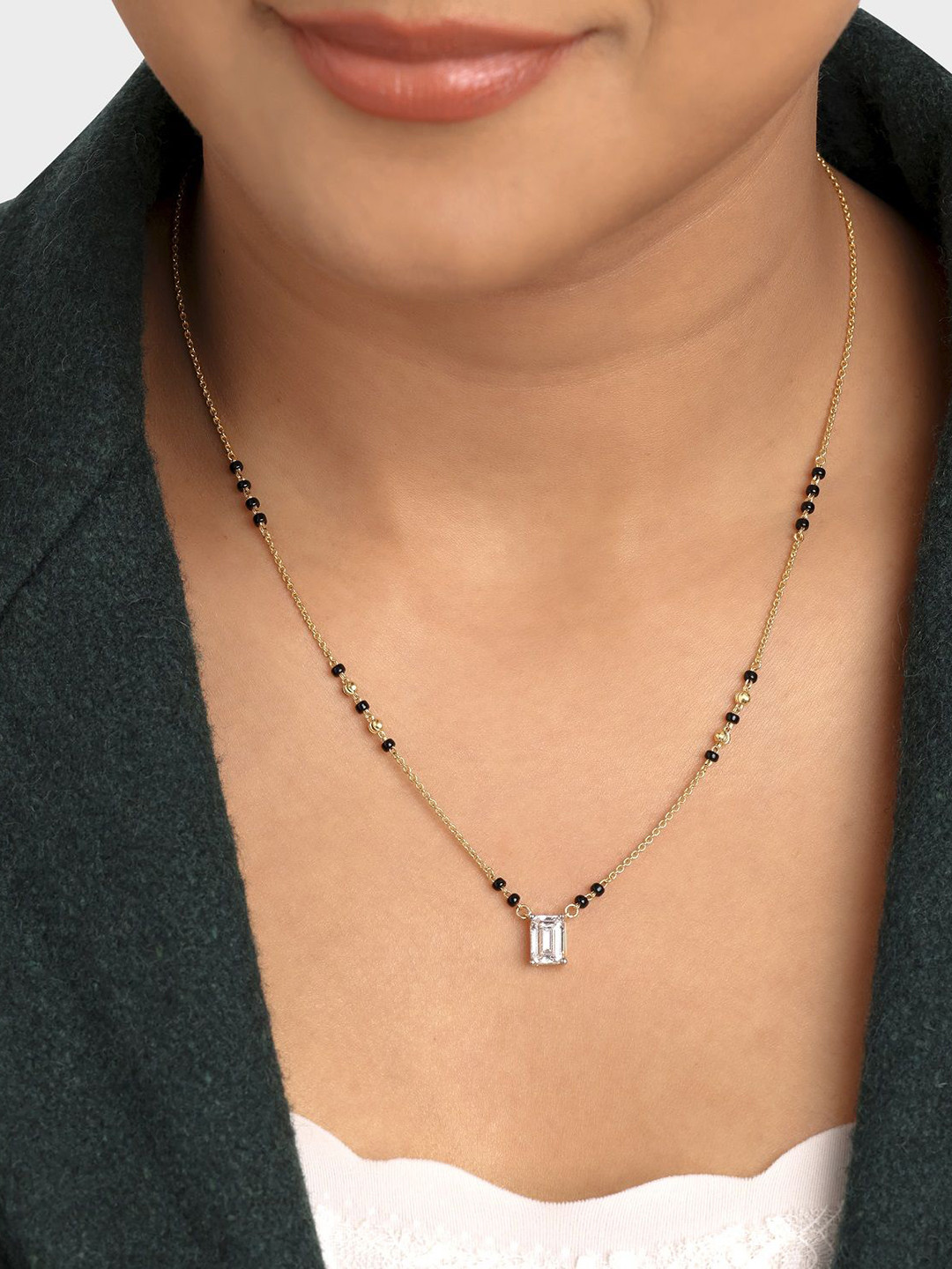 Crash.Club By CKC 18 KT Gold Diamond Studded Mangalsutra-4.11gm
