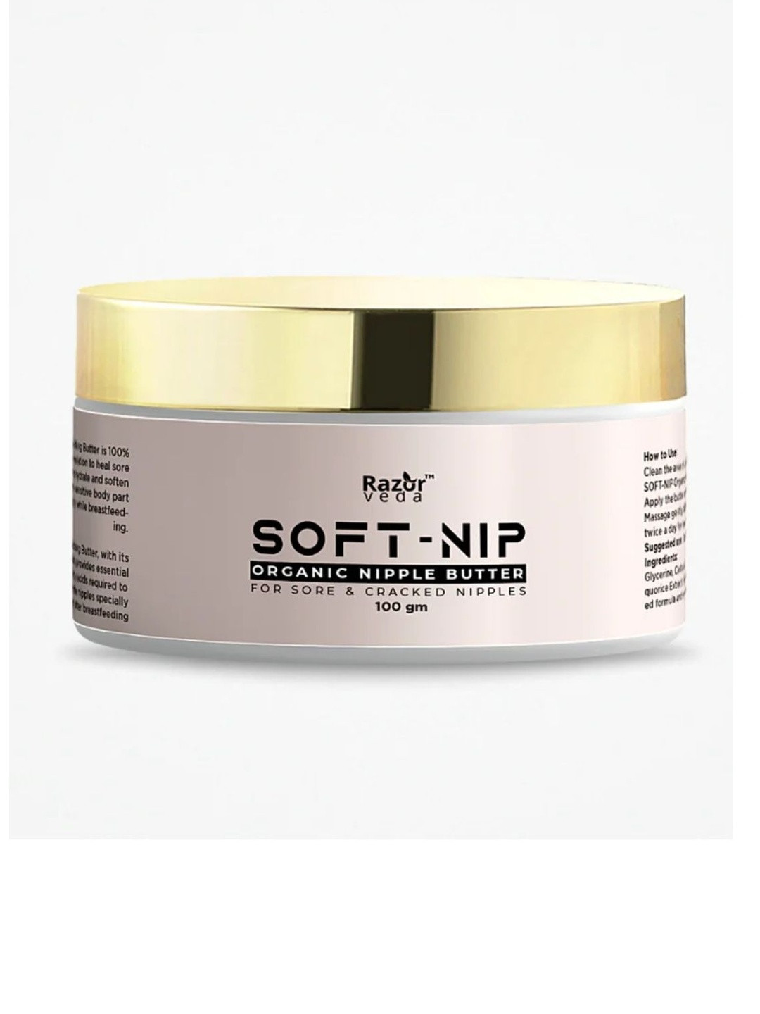 Razorveda SOFT-NIP Organic Nipple Soothing Butter for Sore & Cracked Nipples Cream