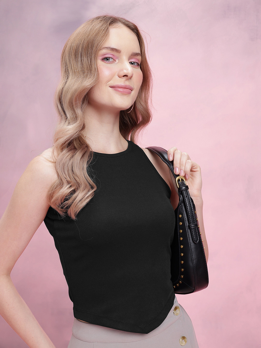 DressBerry Ribbed Tank Crop Top