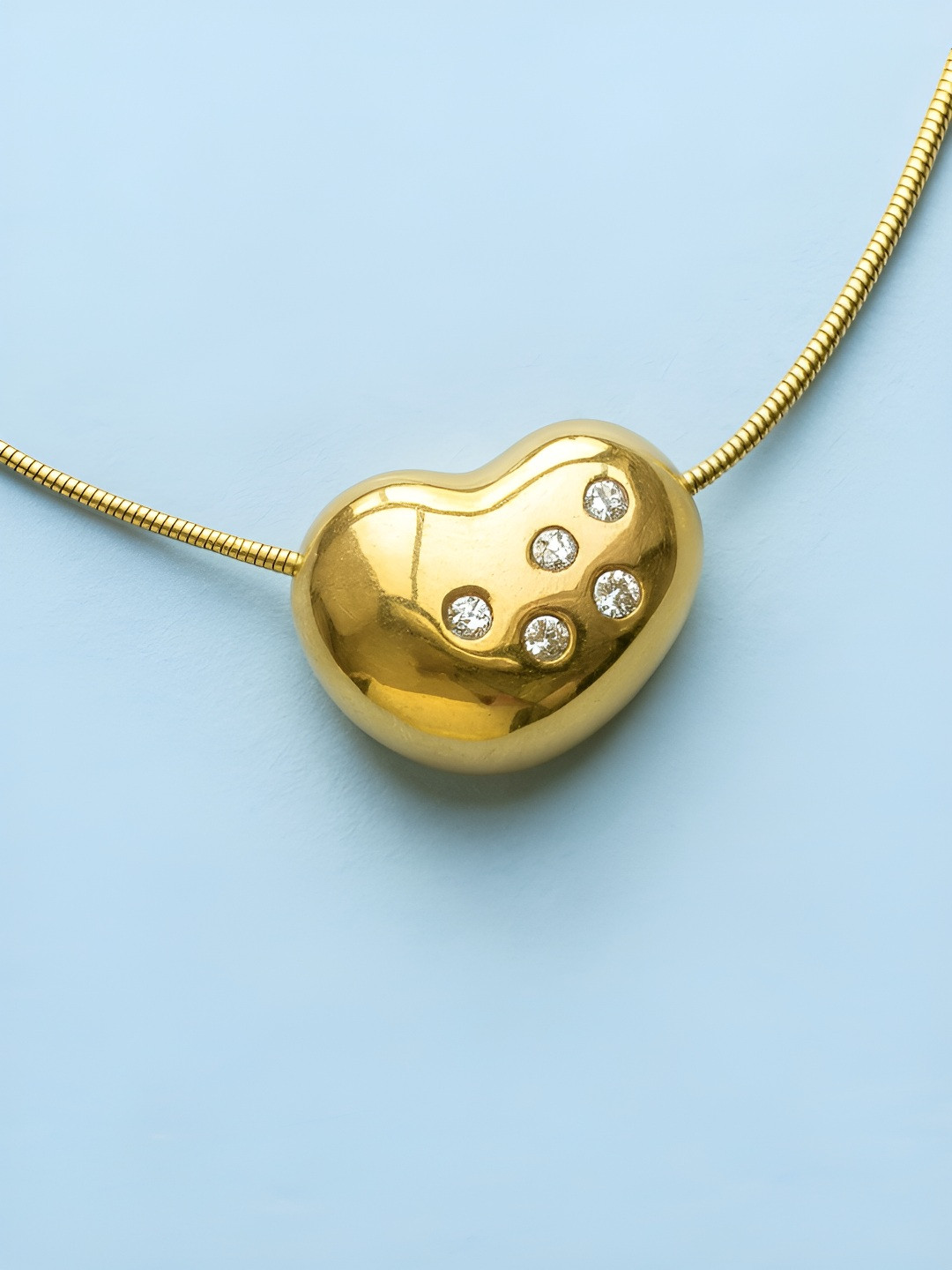 The Jewellery Tale Gold-Plated Stainless Steel Artificial Stones Studded Necklace