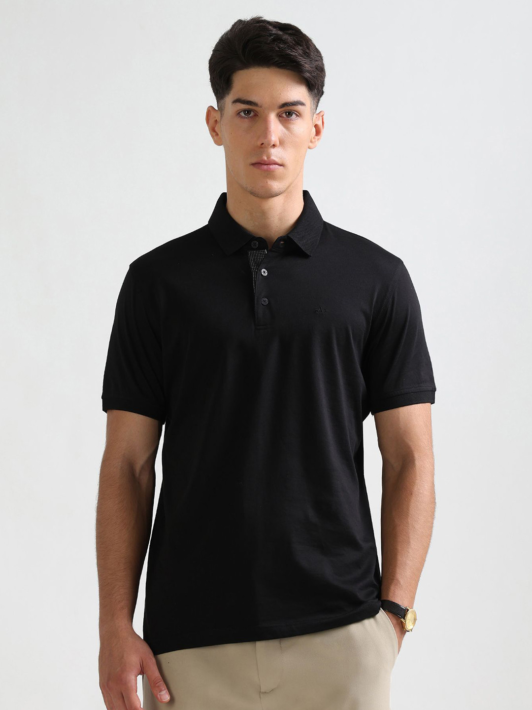 Arrow Polo Collar Short Sleeves Pure Cotton T-shirt