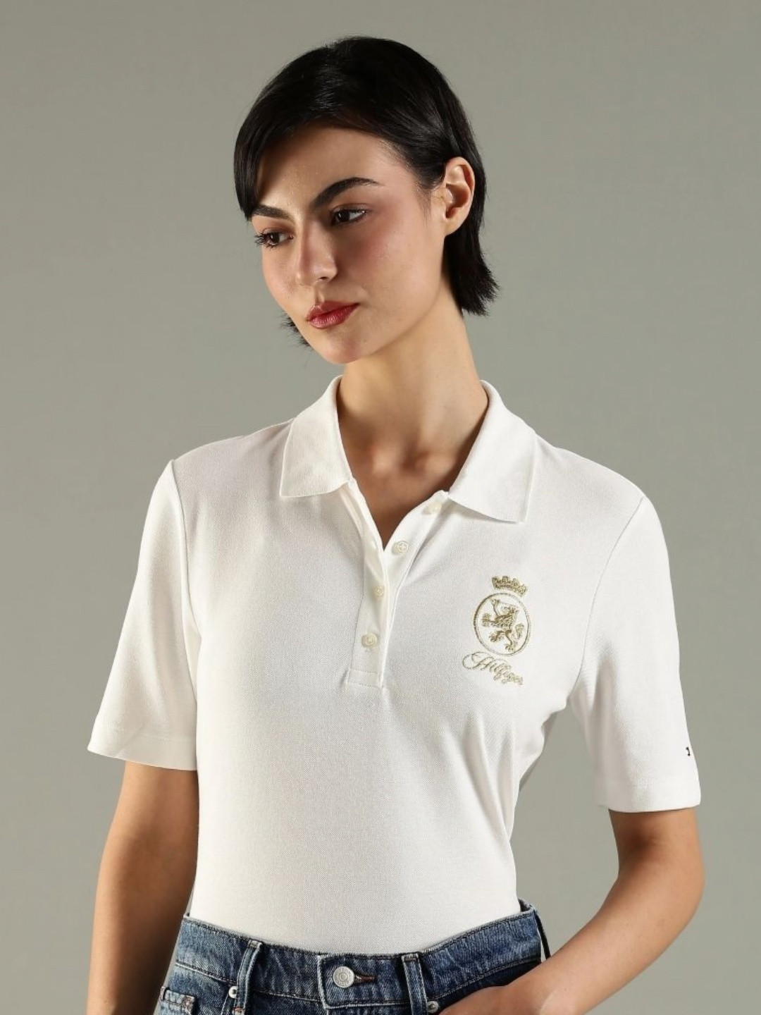 Tommy Hilfiger Brand Logo Polo Collar Regular Sleeves Regular Fit T-shirt