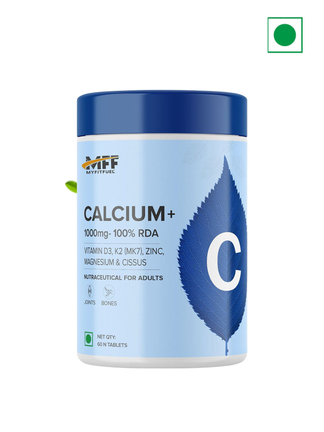 MyFitFuel Calcium 1000mg With Vitamin D3 & K2 - 60 Tablets